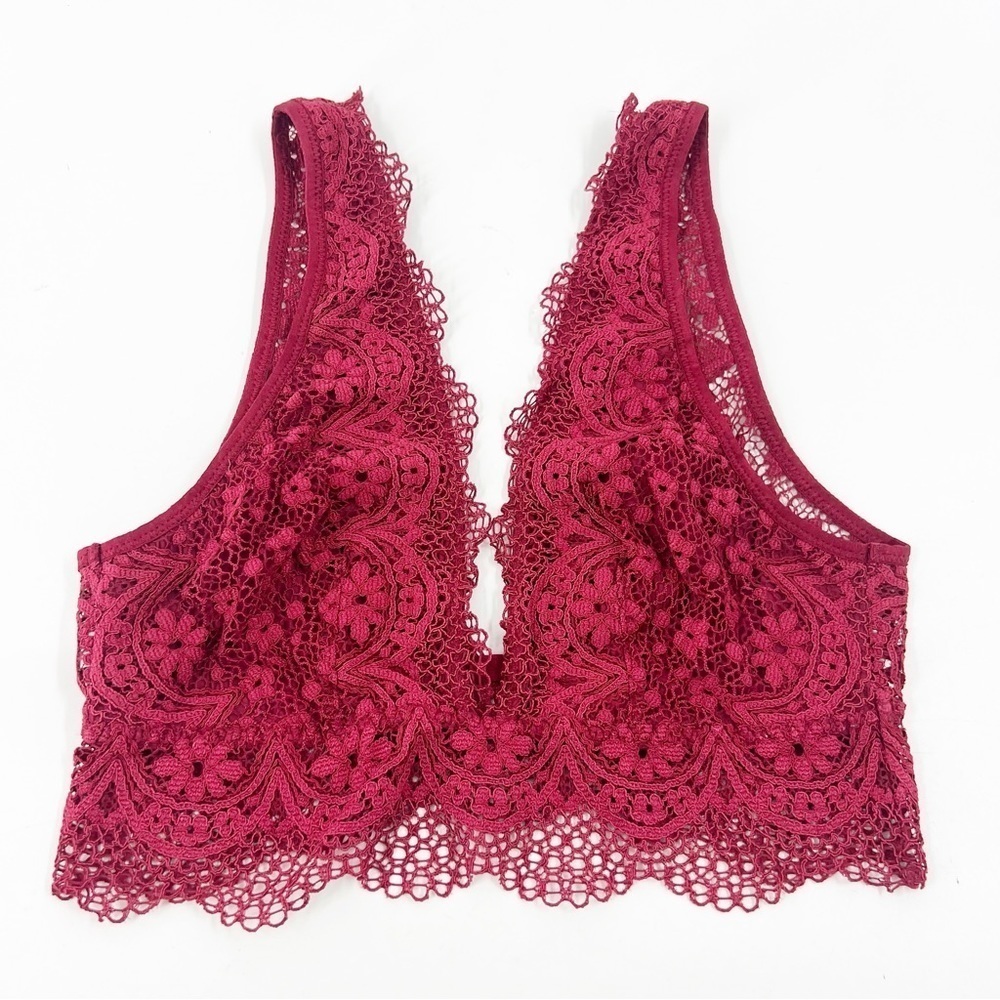 ✅ VICTORIA’S SECRET Woman’s Lace Burgundy Bralette Size S/P